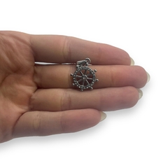 6121 Dije Timón Marinero con Cubics (20 mm) Acero Quirúrgico - comprar online