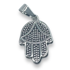 6132 Dije Mano de Fatima (30x20 mm) Acero Blanco - comprar online