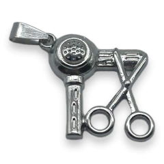 6184 Dije Temático Peluqueria (21 mm) Acero Quirúrgico
