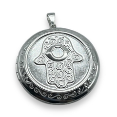 6208 Dije Relicario Mano de Fatima (45 mm) Acero Blanco - comprar online