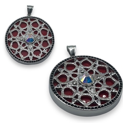6175-RO Dije Piedra Roja con Cubic (44 mm) Acero Quirúrgico