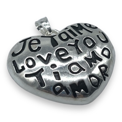 6169 Dije Corazon (50 mm) Acero Blanco - Stal Joyas