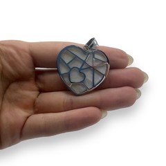 6148 Dije Corazon con Nácar (36 mm) Acero Blanco - comprar online
