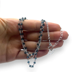 Imagen de Cri 479 Conjunto Collar Piedras - Variedad de Colorees / Últimas Unidades Plata 925