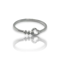 ART-122 Anillo Corazon con Cubics Blancos Plata 925 - tienda online
