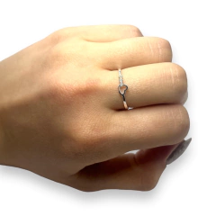 Imagen de ART-122 Anillo Corazon con Cubics Blancos Plata 925