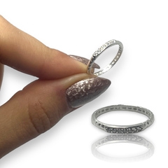 ART-121 Anillo Cubics Blancos Plata 925