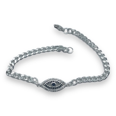 8830-6 Pulseras con Dije Ojo y Cubics Acero Blanco - comprar online