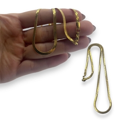 4241-DO 45-50 Cadena Chata de Diseño - Variedad de Medidas Acero Quirúrgico Dorado - Stal Joyas