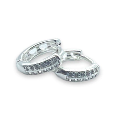 3597-1-2 Aros Cubanos con Cubics - Variedad de Colores (12 mm) Acero Blanco - comprar online
