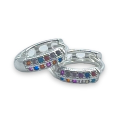 3597-1-2 Aros Cubanos con Cubics - Variedad de Colores (12 mm) Acero Blanco en internet