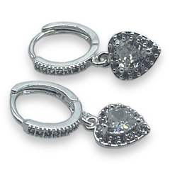 3598 Aros Argollas con Dije Corazon Premium Acero Blanco - comprar online