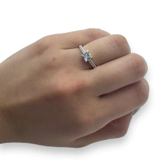 0420 Anillo Premium Mini Cuadrado Acero Blanco - comprar online