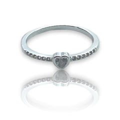 0421 Anillo Mini Corazon Acero Blanco en internet