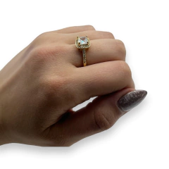 0415 Anillo Premium Ideal Compromiso Acero Quirúrgico Dorado - Stal Joyas