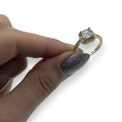 Imagen de 0415 Anillo Premium Ideal Compromiso Acero Quirúrgico Dorado
