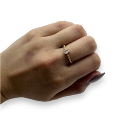 0413 Anillo Premium Ideal Compromiso Acero Quirúrgico Dorado - comprar online