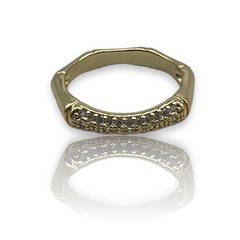 0411 Anillo Cubics Acero Quirúrgico Dorado - comprar online