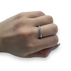 0441 Anillo Cubics Multicolor Acero Blanco - Stal Joyas