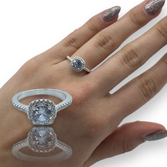 0436 Anillo Premium Ideal Compromiso Acero Blanco