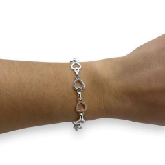 8840-3 Pulsera Corazones Acero Blanco - comprar online