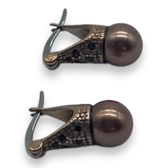 CAR-310 Aros Lady DI con Perla Cobre (8 mm) Acero Quirúrgico Rose