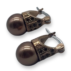 CAR-311 Aros Lady DI con Perla Cobre (10 mm) Acero Quirúrgico Rose