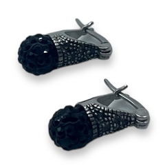 CAR-307 Aros Lady DI con Bola de Fuego Negro (8 mm) Acero Quirúrgico