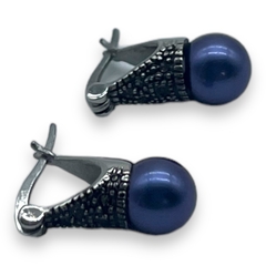 CAR-306 Aros Lady DI con Perla Violeta (8 mm) Acero Quirúrgico