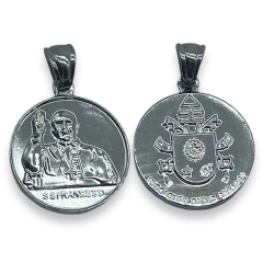 CAR-378 Dije Reversible "Papa Francisco" (20 mm) Acero Quirúrgico (SIN CADENA/ESTUCHE) - Stal Joyas
