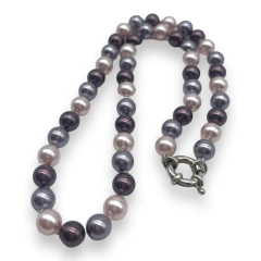 SW 155-45 CO-CH Collar Edición Limitada Perlas Violetas y Rosas (45 cm) Plata Italiana en internet