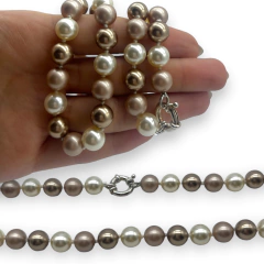 SW 155-50 CO Collar Edición Limitada Perlas Beige (50 cm) Plata Italiana