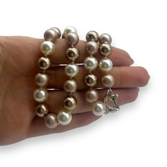 SW 155-50 CO Collar Edición Limitada Perlas Beige (50 cm) Plata Italiana - Stal Joyas