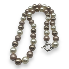 SW 155-50 CO Collar Edición Limitada Perlas Beige (50 cm) Plata Italiana - comprar online