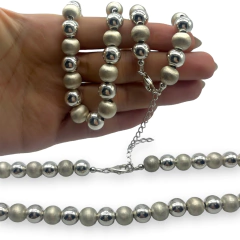 MO-129 Collar Edición Limitada Perlas (50 cm) Plata Italiana