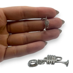 1.2 gr Dije Para Charm Trompeta Plata Italiana
