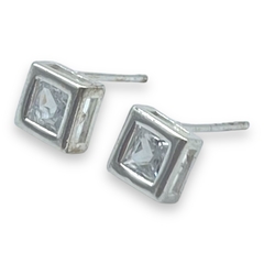 SIN-34 Aros Cuadrados / Variedad de Colores - Últimas Unidades Plata Italiana - Stal Joyas