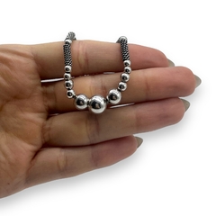 SIN-30 Pulsera Bolitas Estilo Bali - Últimas Unidades Plata 925 - comprar online