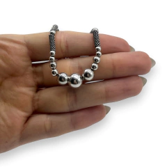 SIN-30 Pulsera Bolitas Estilo Bali - Últimas Unidades Plata 925 - comprar online