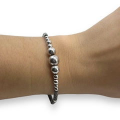 SIN-30 Pulsera Bolitas Estilo Bali - Últimas Unidades Plata 925 en internet