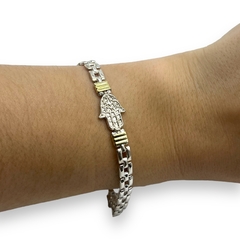 VI-PU -14 Pulsera Mano de Fátima Plata y Oro - comprar online