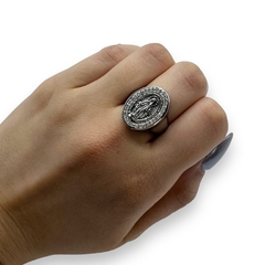 CAR 583 Anillo Medalla Milagrosa con cubics Acero Quirúrgico - tienda online
