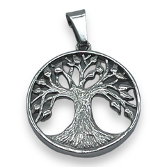 CAR-508 Dije Circular Arbol de la Vida Calado (28mm) Acero Quirúrgico