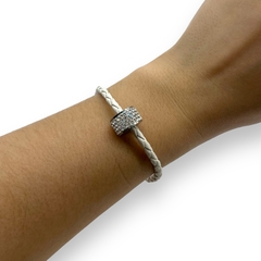 TINI-61 Pulsera Cuero con Dije Cubics / Variedad de Colores Acero Quirúrgico en internet