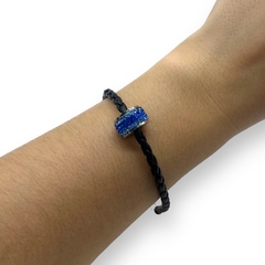TINI-61 Pulsera Cuero con Dije Cubics / Variedad de Colores Acero Quirúrgico - Stal Joyas