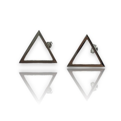 SIN-49 Aritos Triangulo Contorno (21 mm) / Últimas Unidades Plata Italiana