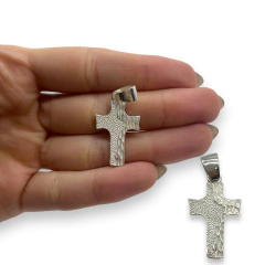 DI-RU 443 Dije Cruz de Diseño (30 mm) Plata 925