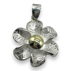 DI-RU 156 Dije Flor (30 mm) Plata y Oro - comprar online
