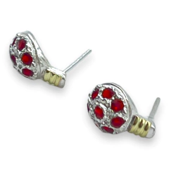 Imagen de ART-128 Aros Pasantes Frutillas (8mm) - Variedad de Colores Plata y Oro