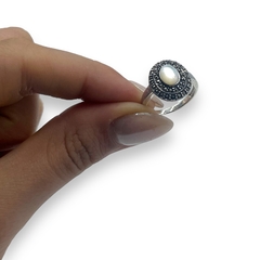 CRI-9 Anillo Piedras Blancas Plata 925 en internet